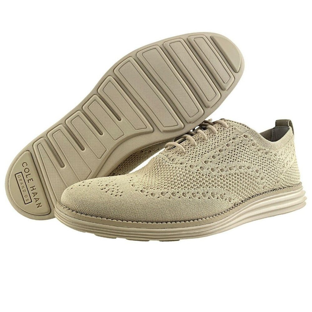 Cole Haan Mens Original Grand Wingtip Oxford Size 8.5 Sesame Tan Rare Sample New